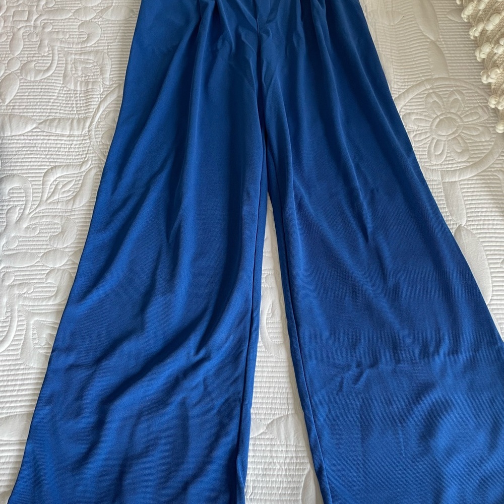 Women's Blue Wide-Leg Pants